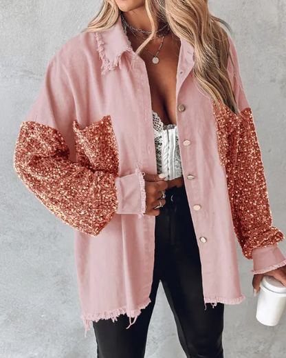 Scarlett - veste à paillettes contrastée pour le printemps