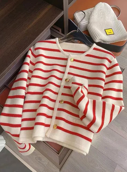Stella - pull à rayures et encolure opaque