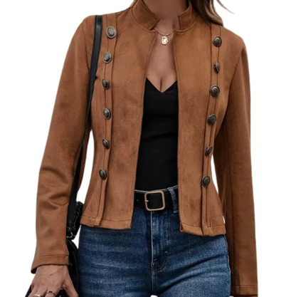 Lysandra - manteau stylé pour femme avec fermeture à double bouton