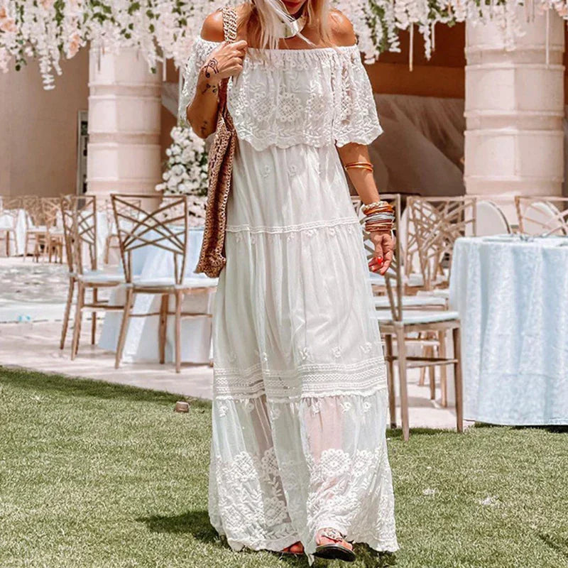 Belle - Robe bohème en dentelle brodée