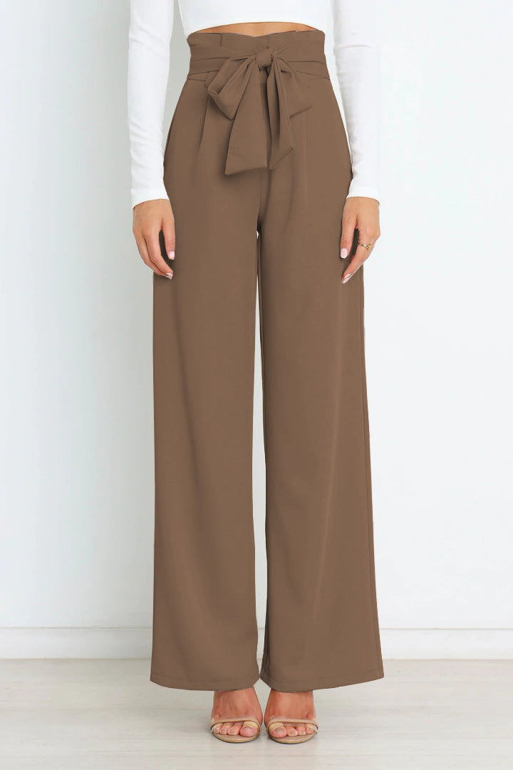 Natalie - Pantalon Stylé avec Ceinture à Nouer pour Femmes