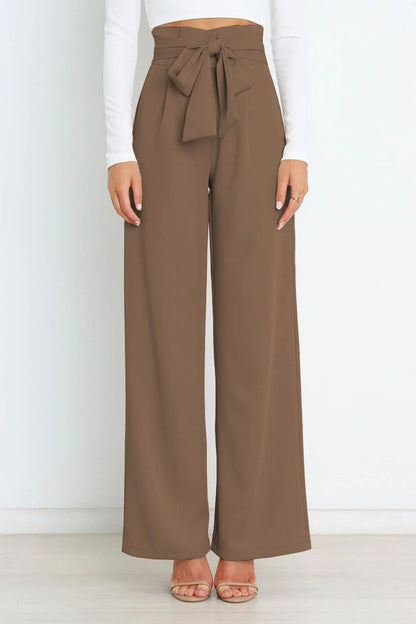 Natalie - Pantalon Stylé avec Ceinture à Nouer pour Femmes