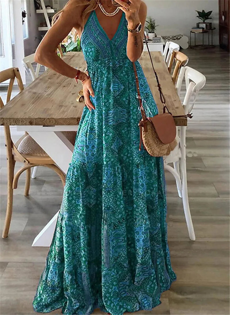 Harriet - Robe longue à imprimé boho