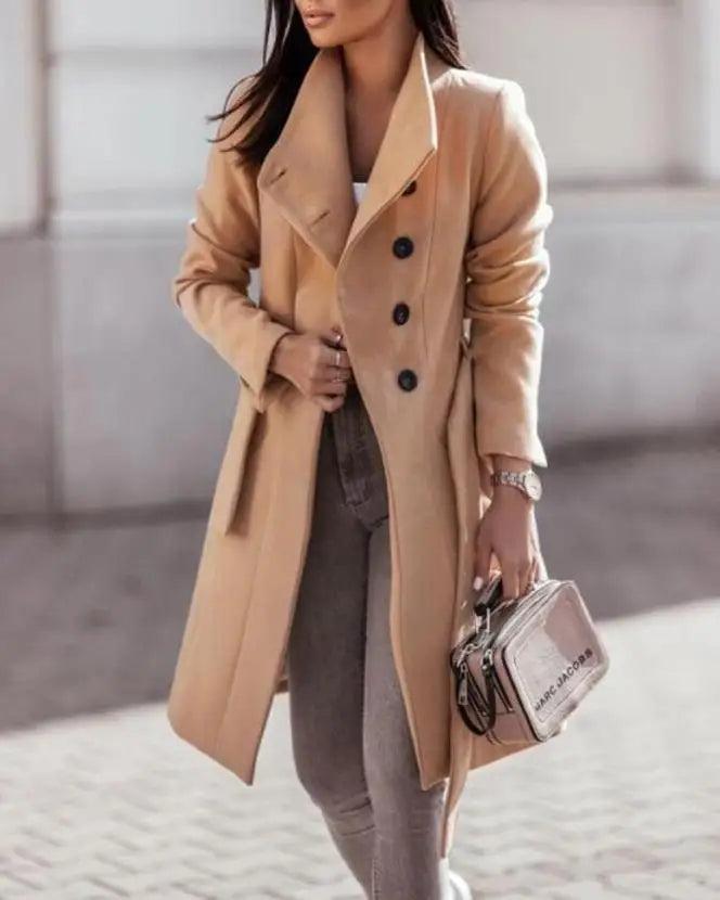 Janae - manteau long et élégant avec boutons