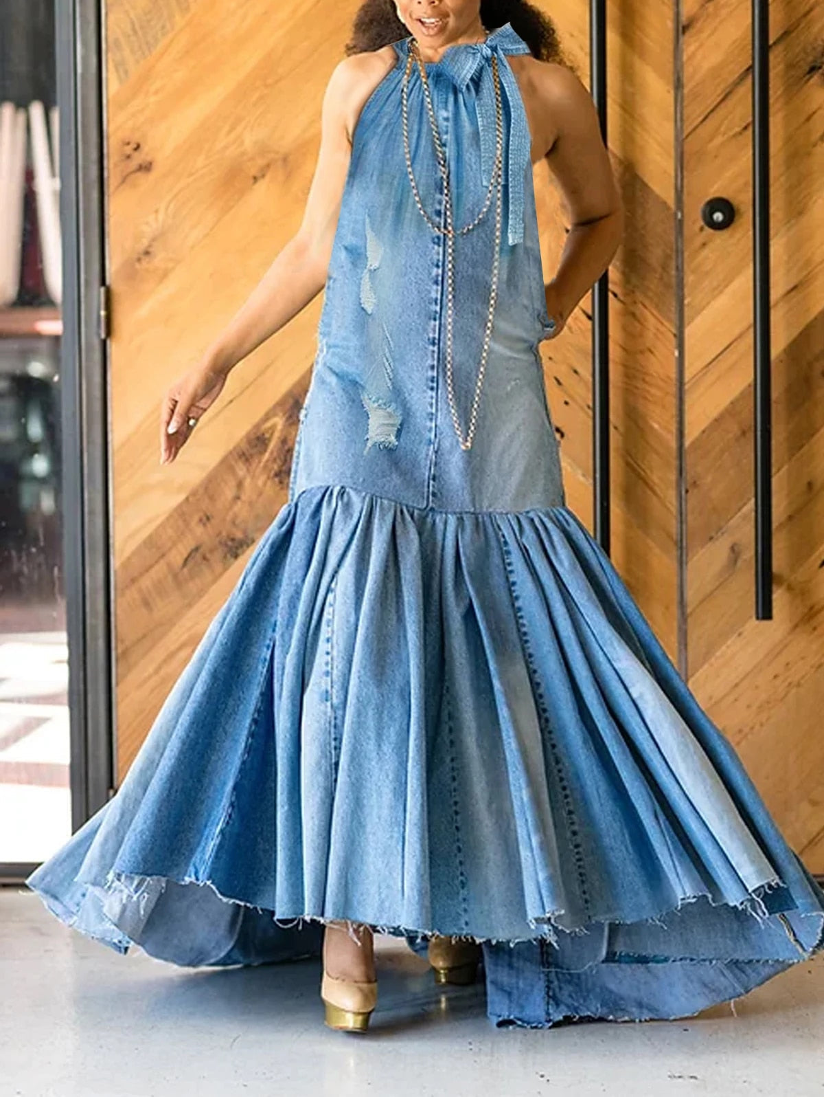 Georgia - Robe longue en jean