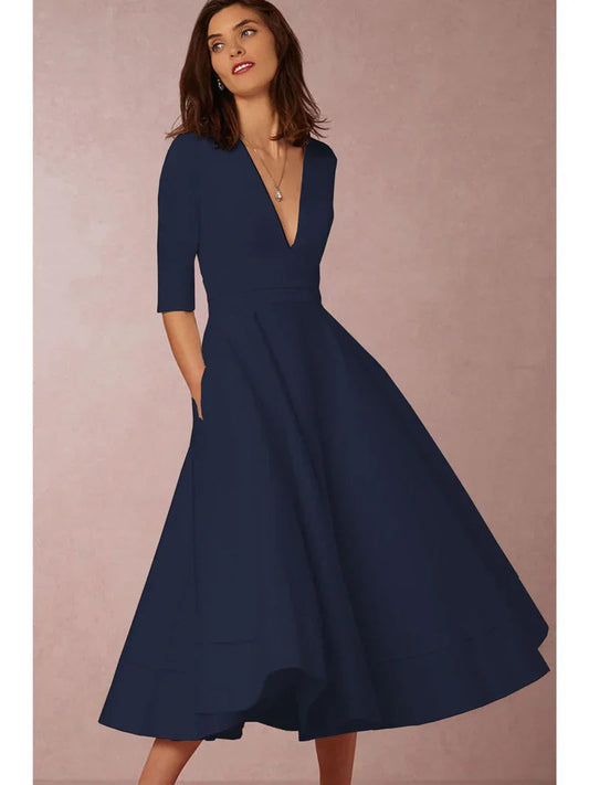 Robe midi avec ligne en A pour un look sophistiqué