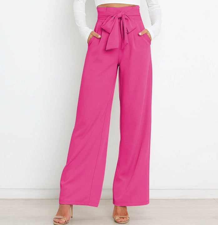 Natalie - Pantalon Stylé avec Ceinture à Nouer pour Femmes