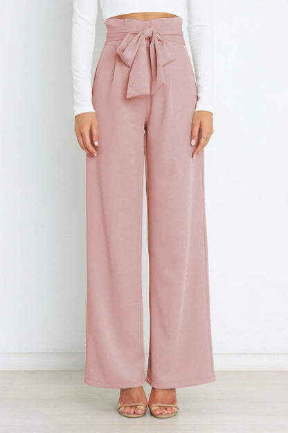 Natalie - Pantalon Stylé avec Ceinture à Nouer pour Femmes