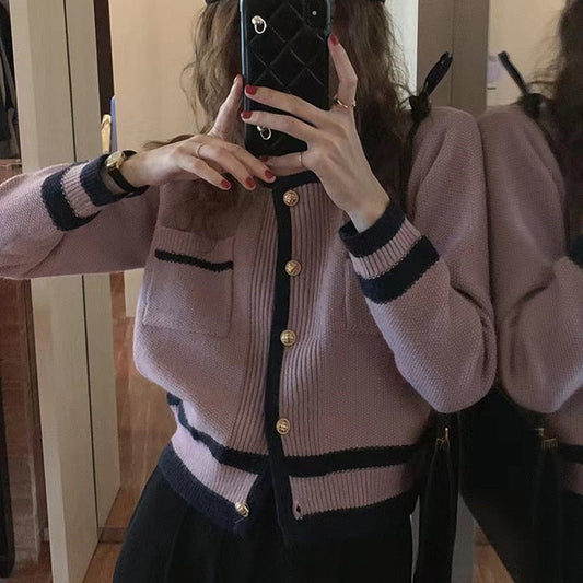 Gilet rose I Cardigan avec boutons pour dames
