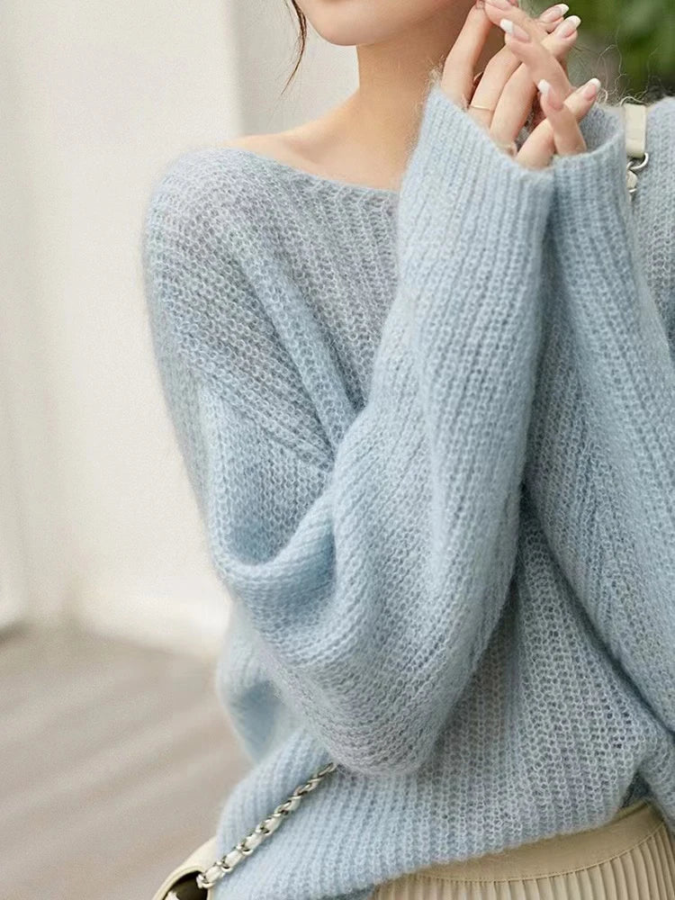 Maria - Pull transparent en cachemire avec coupe ample pour femme