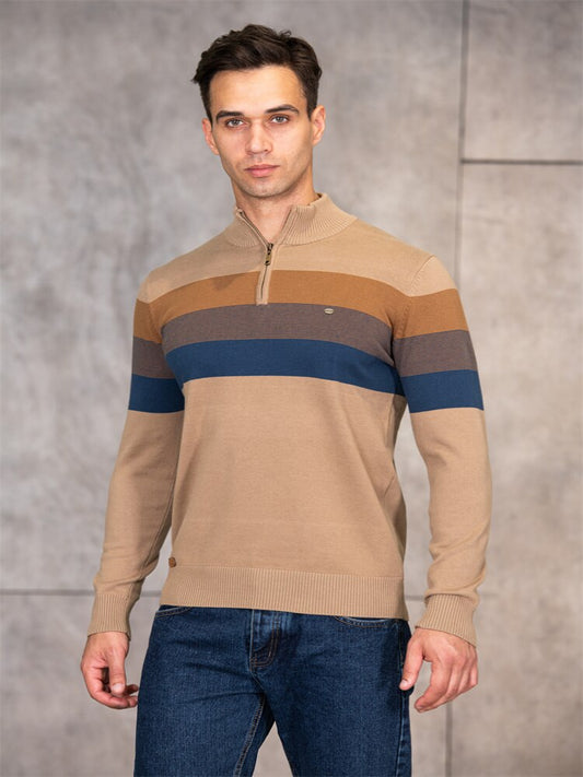 Yadrian Sweater | Pull zippé en coton pour hommes