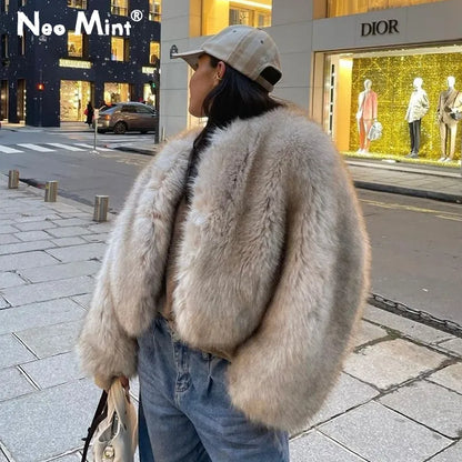 Mila - manteau court en fausse fourrure pour femme
