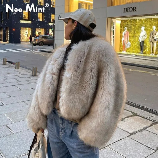 Mila - manteau court en fausse fourrure pour femme