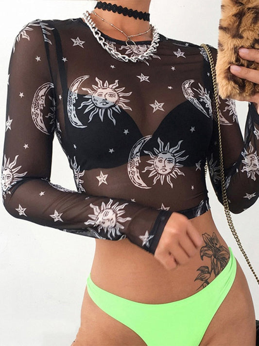 Moon Mesh Top | Stylé et sexy