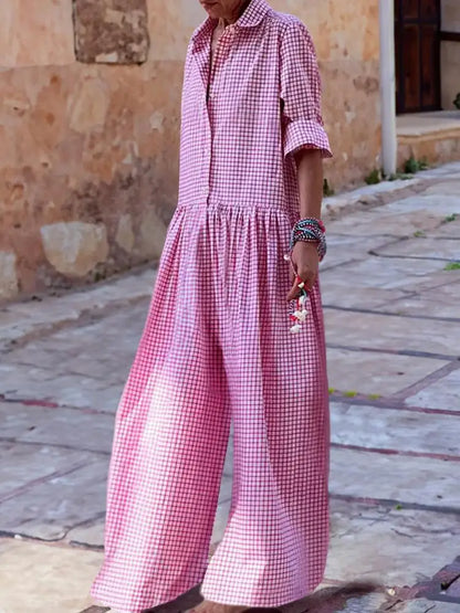 Kitty - Combinaison à Carreaux Stylée pour Femmes