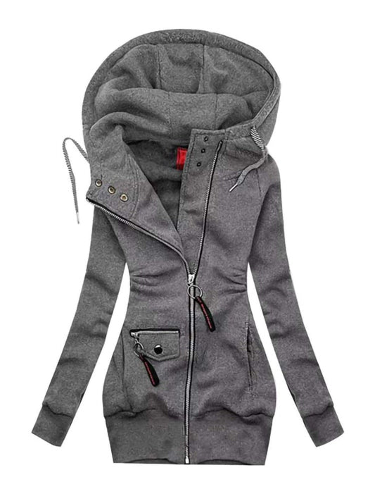 Eloise | Veste à manches longues avec cordon de serrage et fermeture éclair avec capuche
