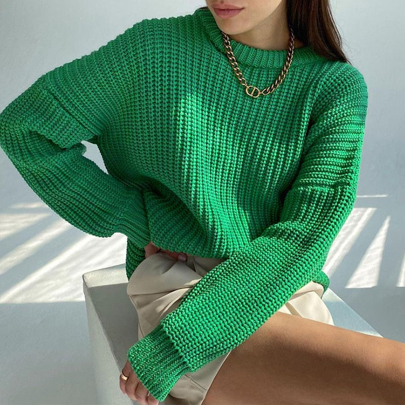 Lora - Pull Automne en Maille Côtelée Élégant pour Femmes