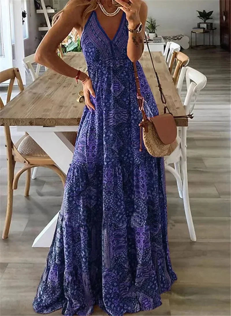 Harriet - Robe longue à imprimé boho