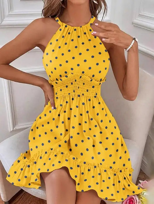 Agnes - Robe décontractée et sexy sans manches, style dos nu
