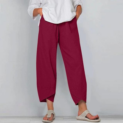 Sharon - Pantalon en coton et lin pour femme