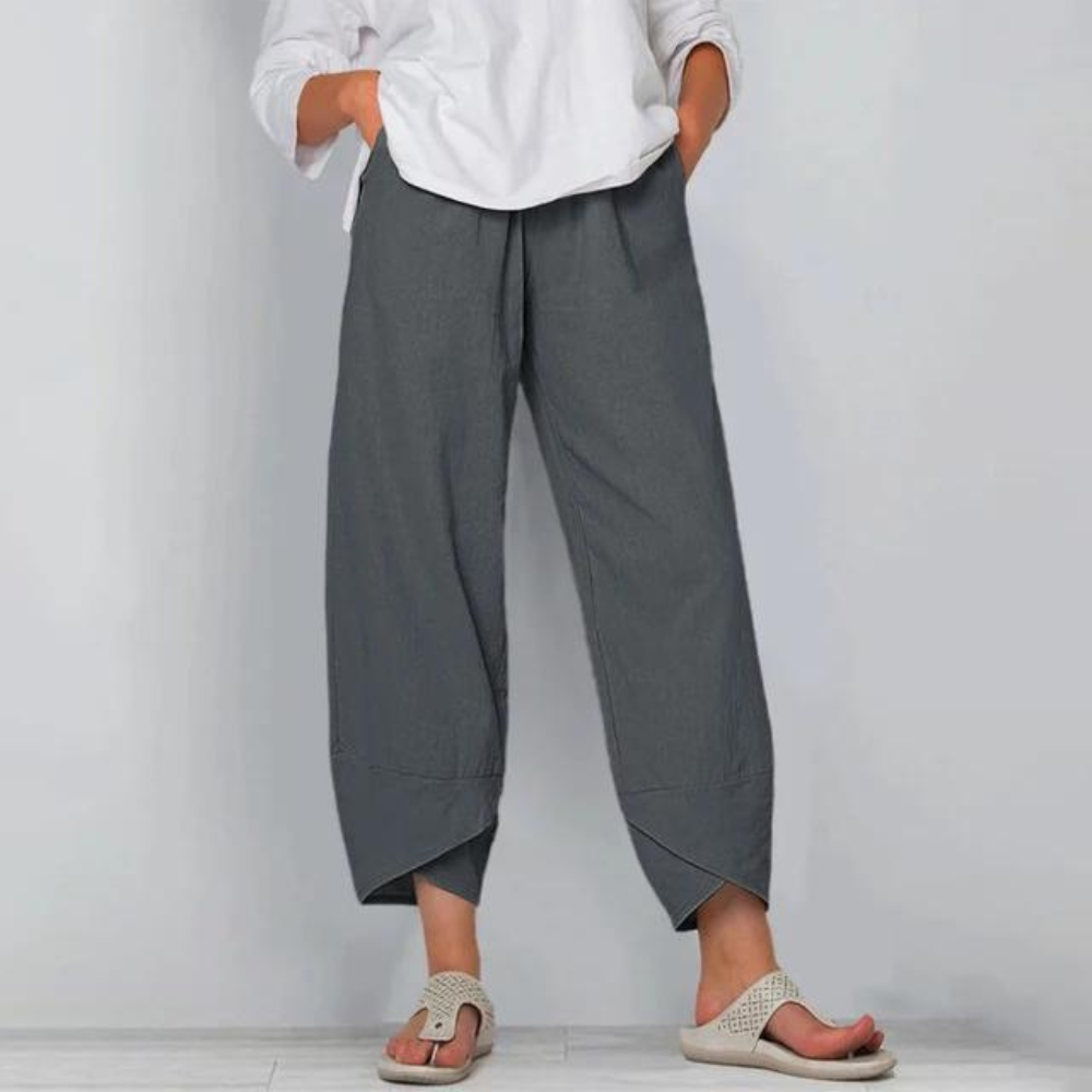 Sharon - Pantalon en coton et lin pour femme