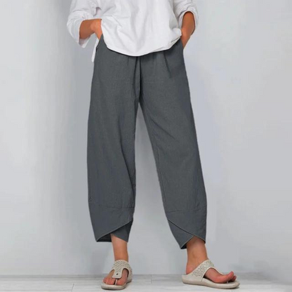 Sharon - Pantalon en coton et lin pour femme