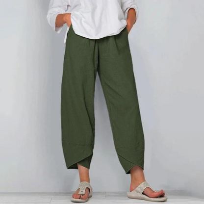 Sharon - Pantalon en coton et lin pour femme
