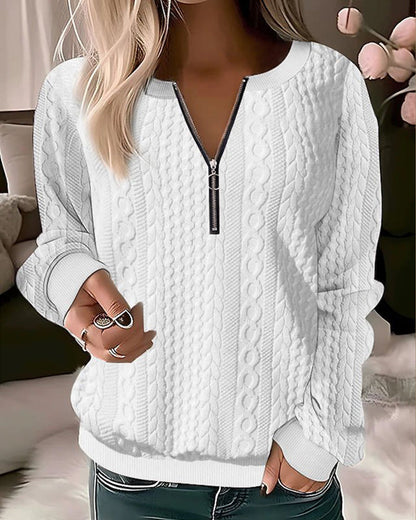 Efriede | Pull d'hiver en tricot pour femme | Fermeture éclair