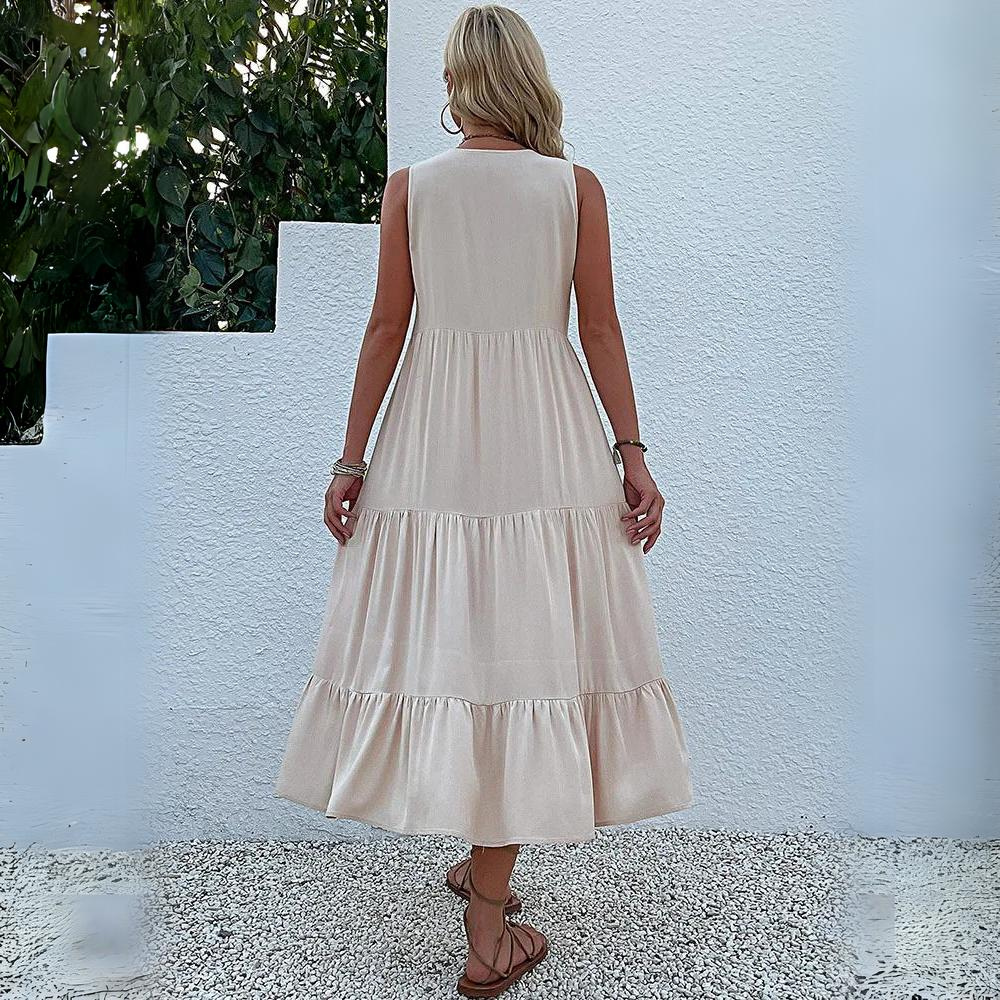 Stephanie - Robe avec boutons et volants