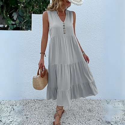 Stephanie - Robe avec boutons et volants