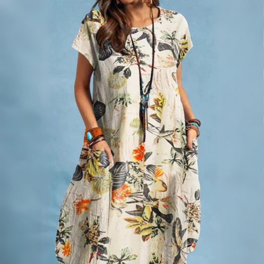 Susie - Robe d'été élégante à encolure ronde