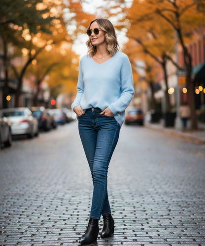Mia | Pull Femme à Manches Longues – Style Simple, Chic et Confortable