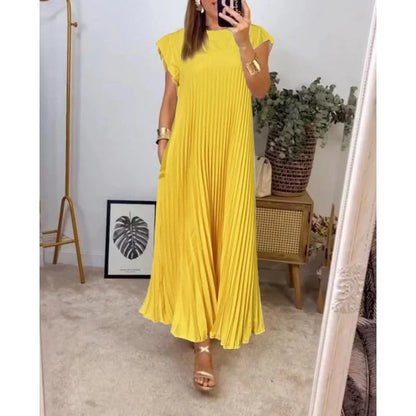 Sydnee - Robe plissée unie pour femmes