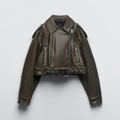 Virginie - Veste en cuir élégante