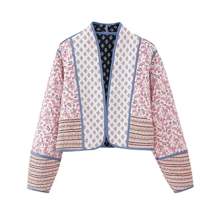 Vintage Patchwork Veste à fleurs pour femmes