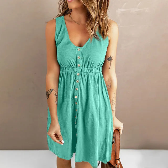 Tela - Élégante robe à boutons pour femmes