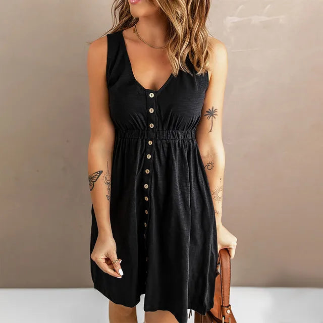 Tela - Élégante robe à boutons pour femmes