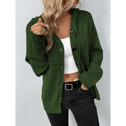 Brittan | Veste en tricot chaud pour femmes | bouton duvet