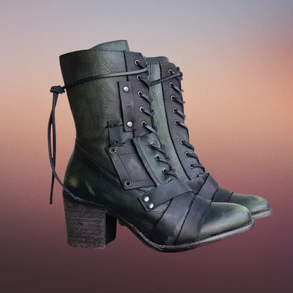 Emma - Bottes de moto rétro sauvages à semelle épaisse