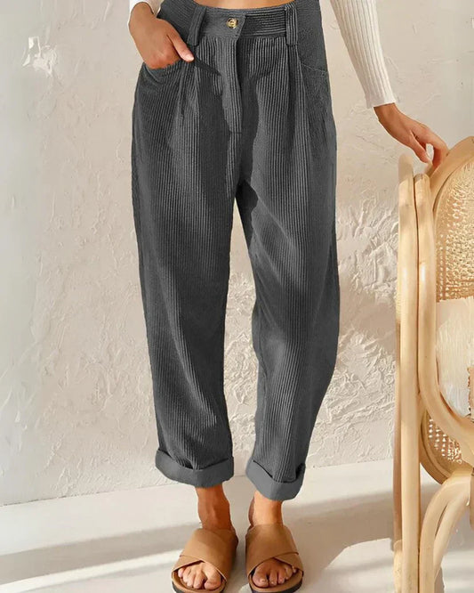 Pantalon coupe droite à taille haute pour femmes
