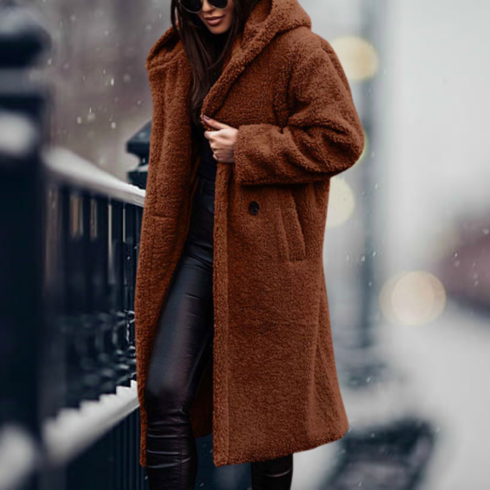 Nelly - long manteau chaud en peluche