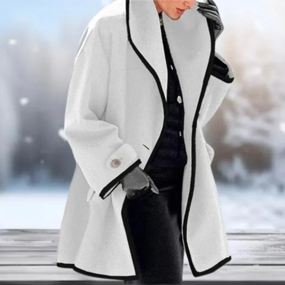 Manteau rétro en laine Carmel