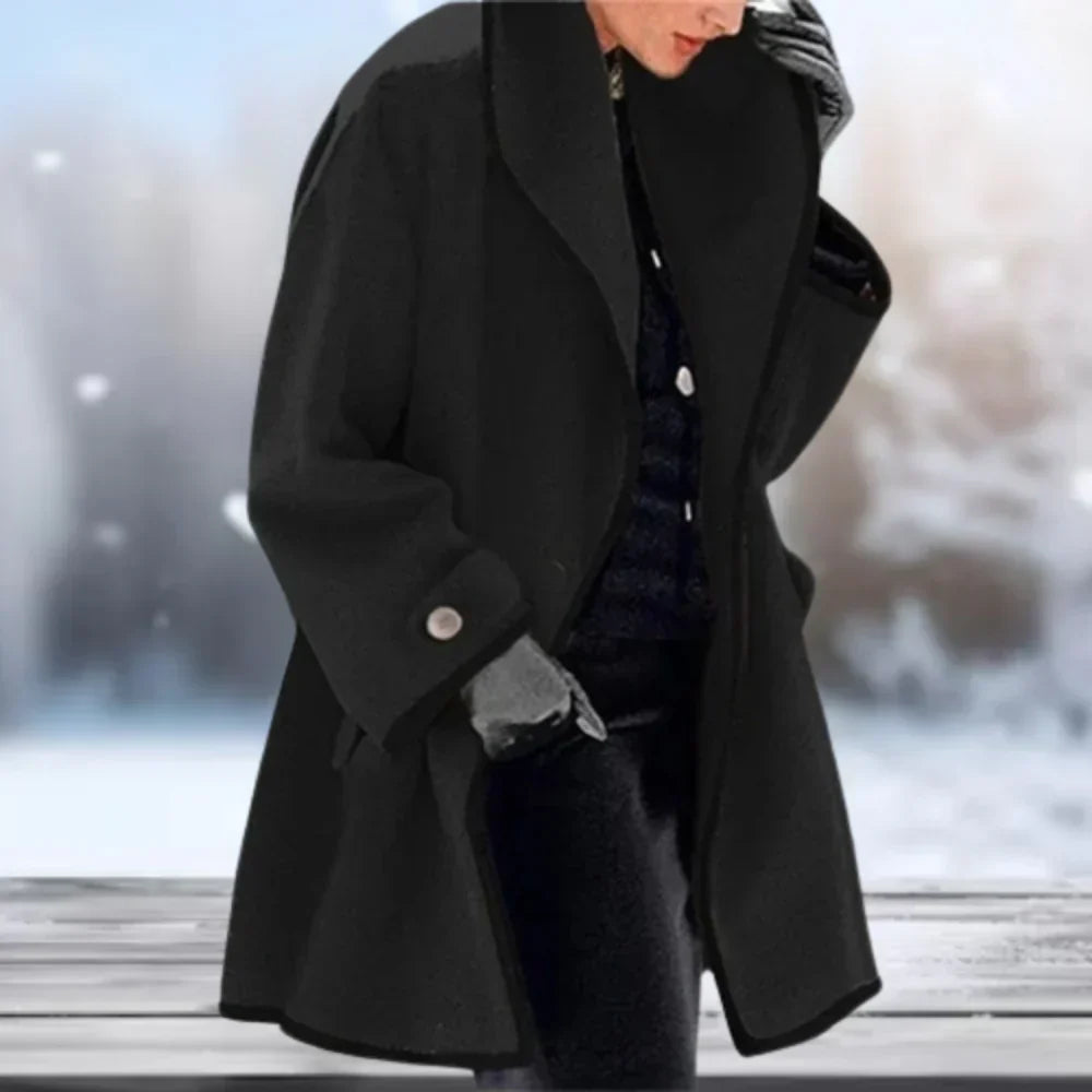 Manteau rétro en laine Carmel
