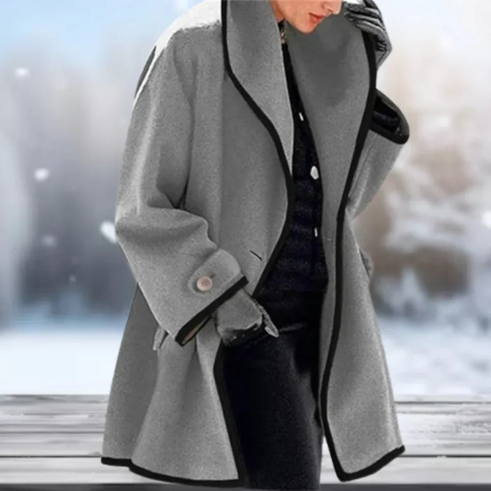 Manteau rétro en laine Carmel