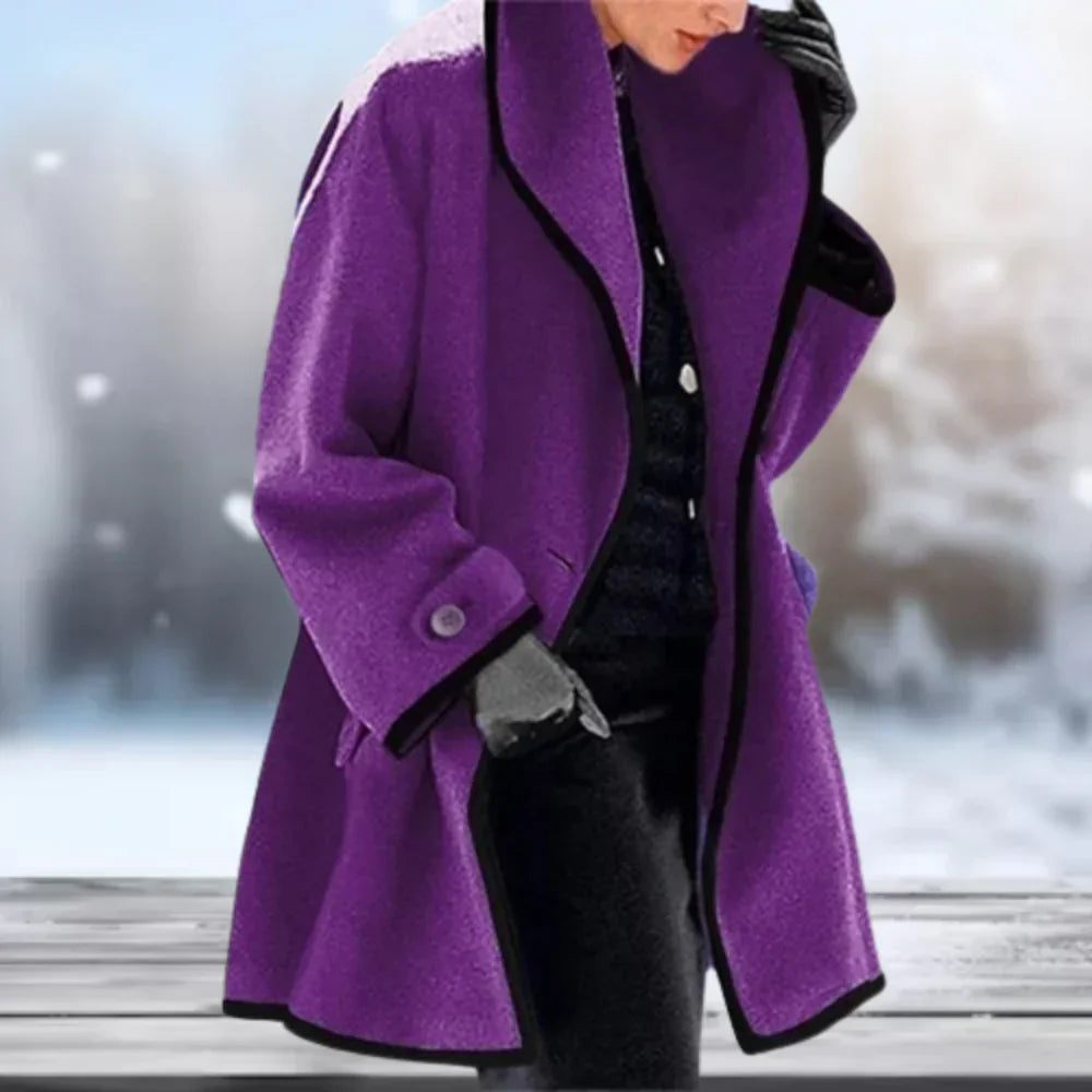 Manteau rétro en laine Carmel
