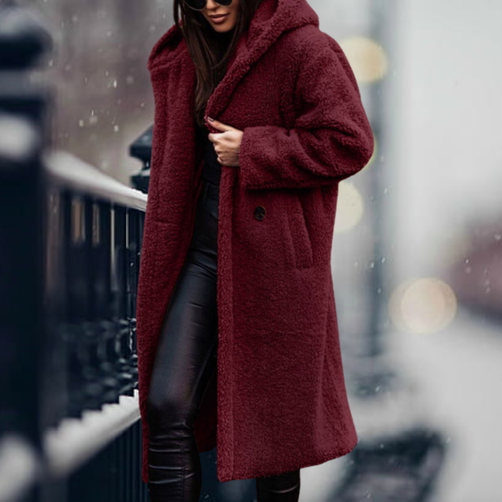Nelly - long manteau chaud en peluche