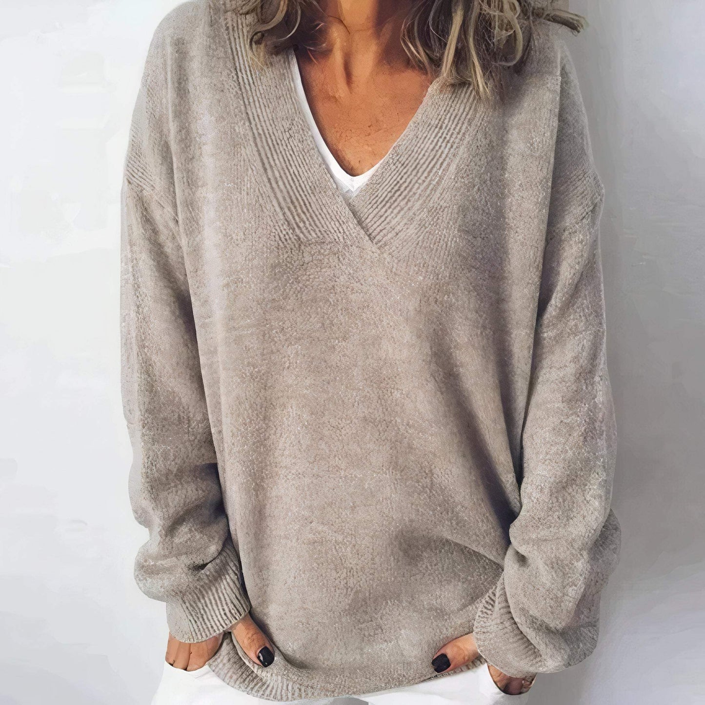 Pull - Coupe décontractée - Col en V - Idéal pour les looks stylés
