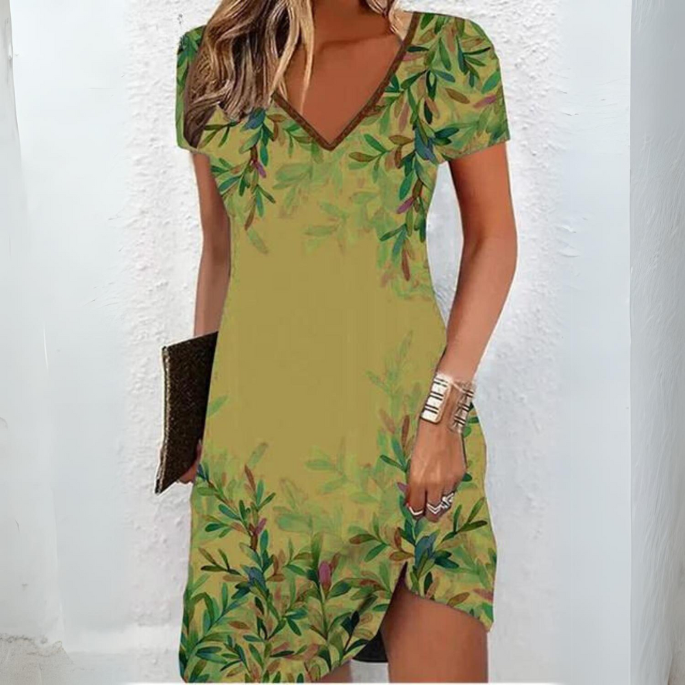 Vanda - Robe femme imprimé feuilles