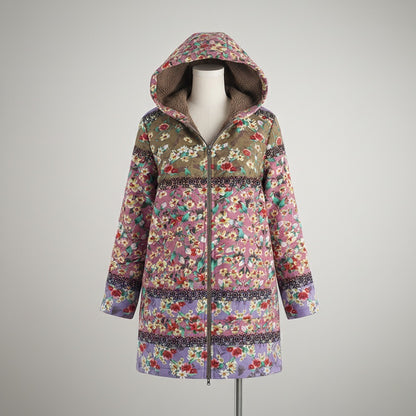 Qloe – Veste Femme Winter Garden | Motifs Floraux Élégants