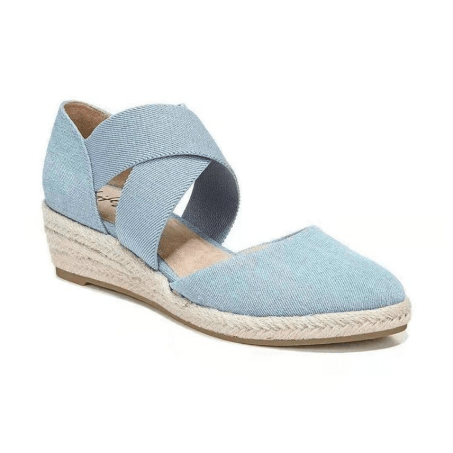 Mila | Espadrilles avec sangle croisée et talon compensé en corde